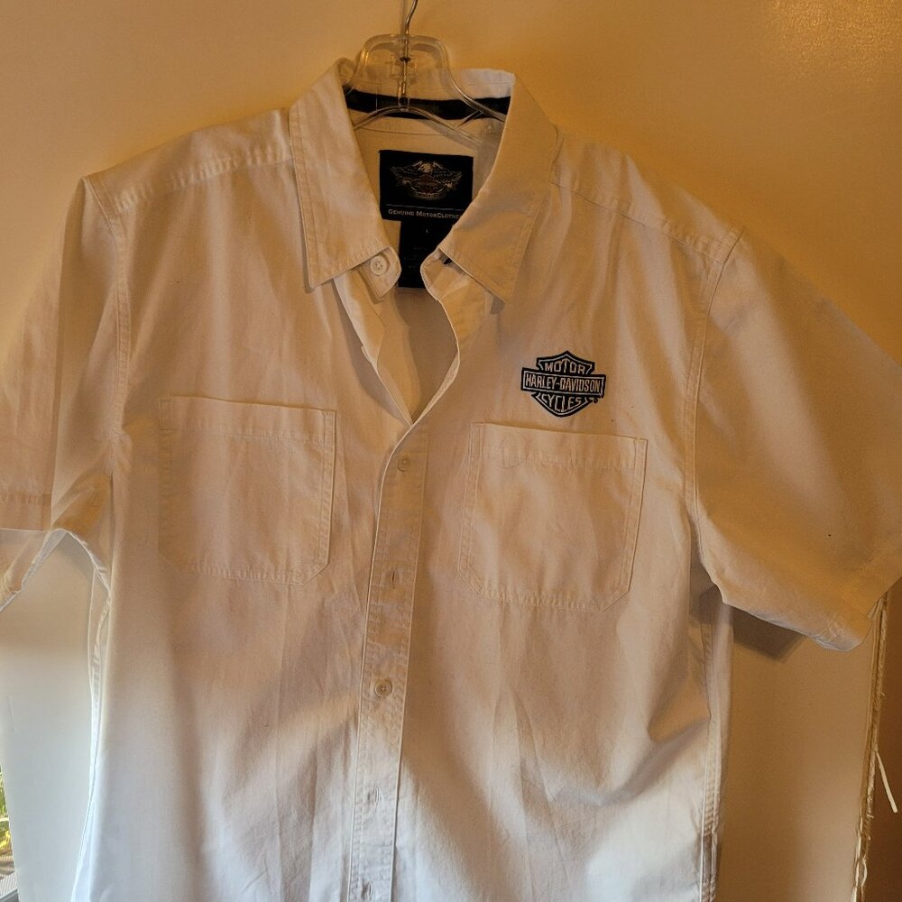 Harley Davidson Shirt White Short Sleeve Performance Shirt Men’s L